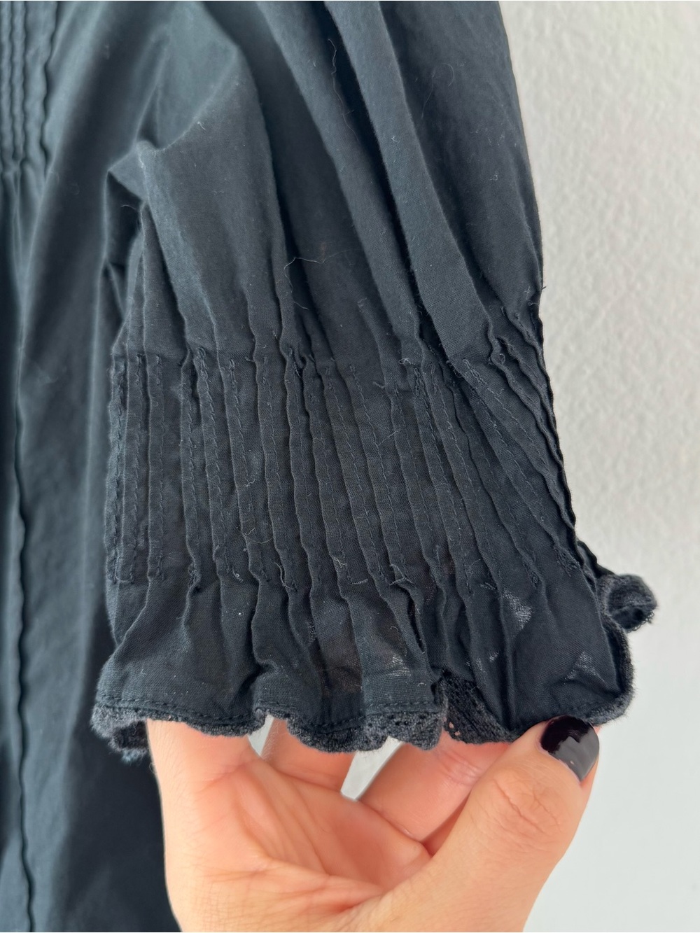 Gap Pintuck Ruffle Blouse Button Up Shirt - Picture 8 of 10